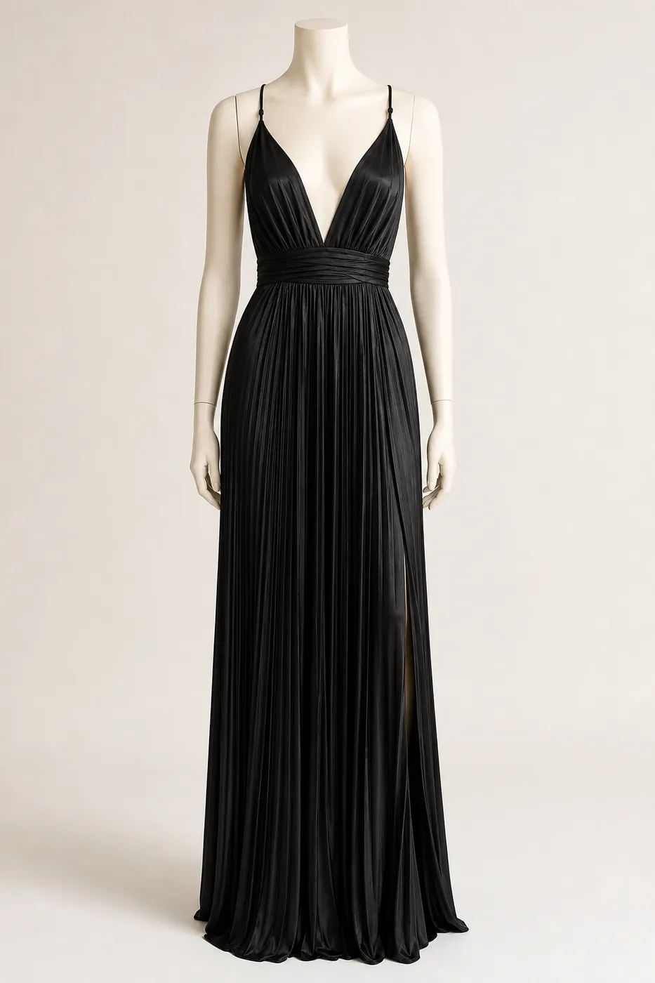 Robe Longue en Satin Plissé Édition Limitée
