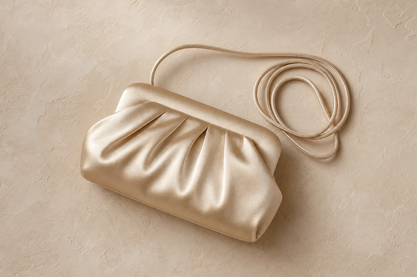 Sac Pochette Cordon Satin Signature